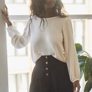 Vetta The Gathered Sleeve Wrap Top XS
